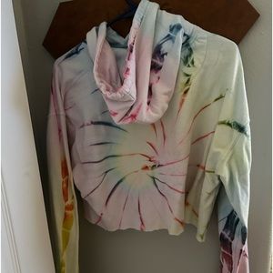 Cropped tie-dye hoodie, L